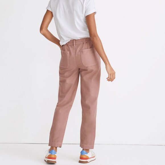 MADEWELL Moleskin High-Rise Seamed Tapered Pants Faded Mauve Sz 8 - Picture 2 of 13